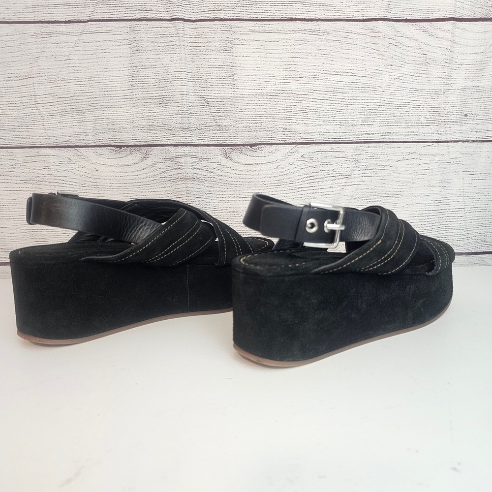 Free People 10 Beach Party Platform Criss Cross Suede Platform Sandals NWOB $148 - Picture 12 of 14